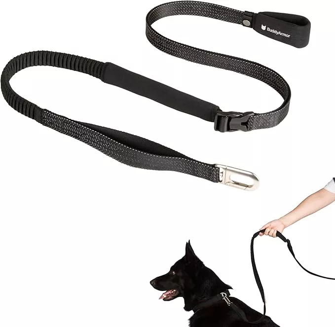 Hands Free Dog Leash Adjustable Versatile Crossbody Waist Dog Leash Reflective Comfortable Padded Handles Shock Absorbing Walking Lead for Small Medium Large Dogs (Light-Burgundy, M)