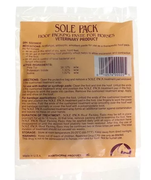 Hawthorne Sole Pack Hoof Packing Paste for Horses