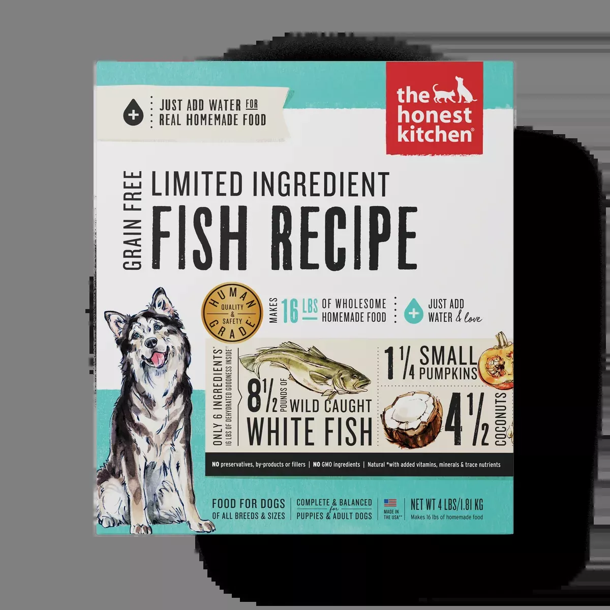 The Honest Kitchen Limited Ingredient Dehydrated Dog Food – Fish – 4lb Box