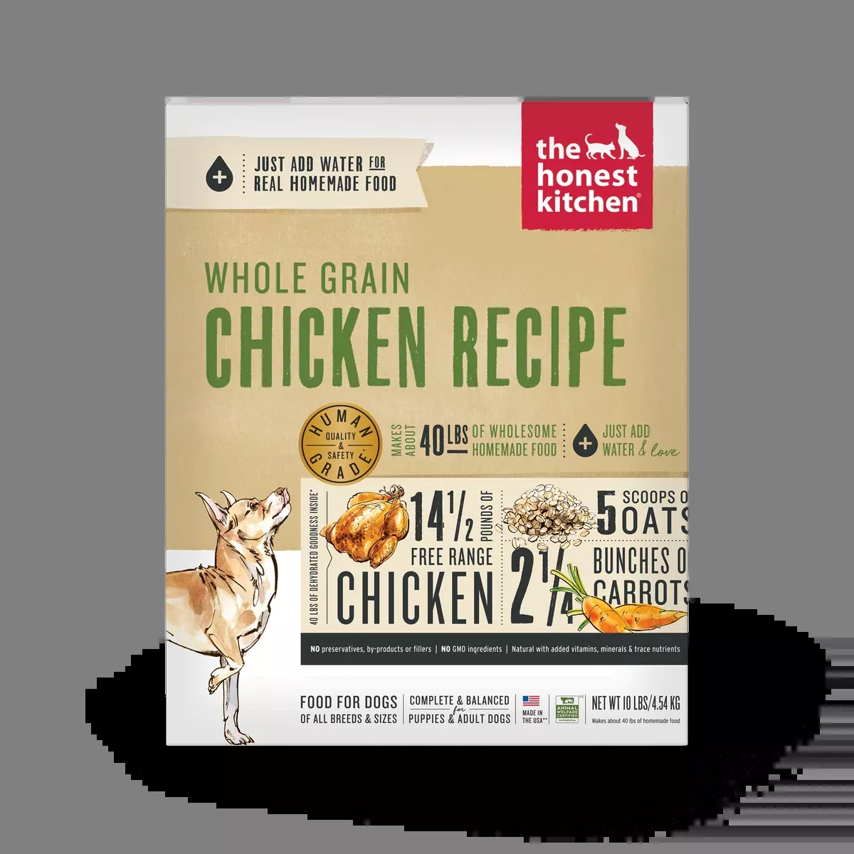 The Honest Kitchen Whole Grain Dehydrated Dog Food – Chicken – 10lb Box