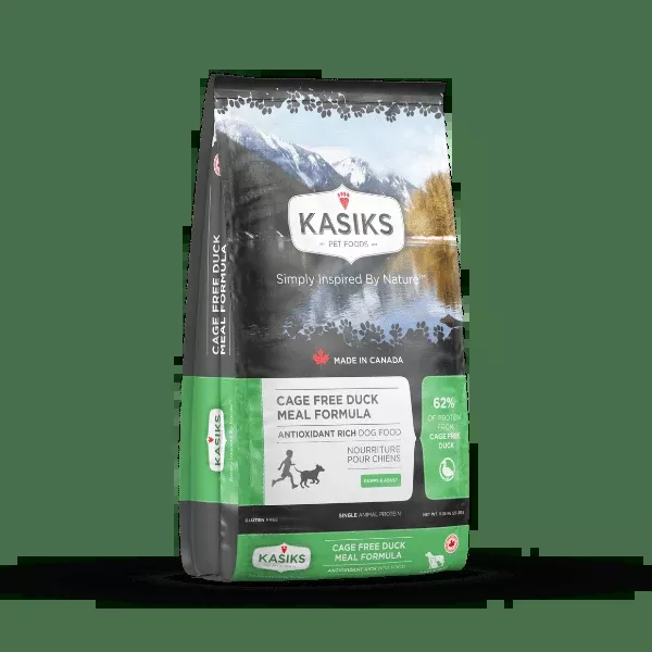 KASIKS Cage Free Duck Dry Food Meal Formula for Dogs 25lb