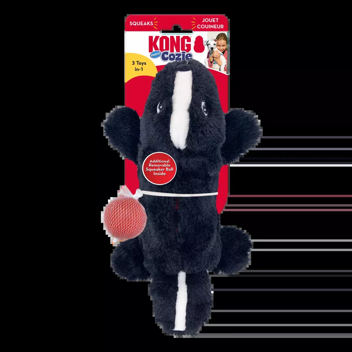 KONG Cozie Pocketz Skunk Dog Toy
