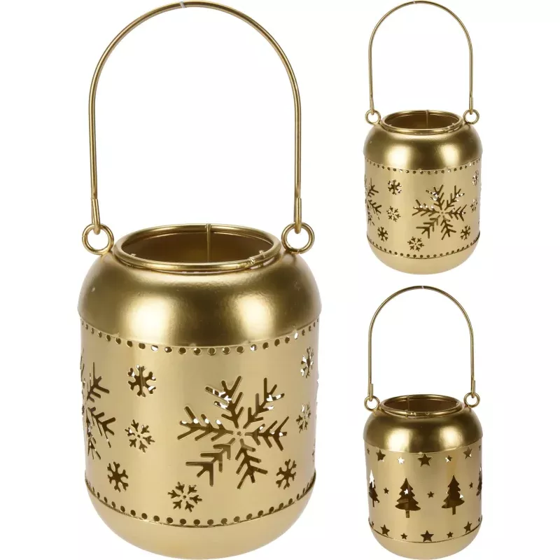 Lantern Gold 12x16cm|Tree&Snowflakes