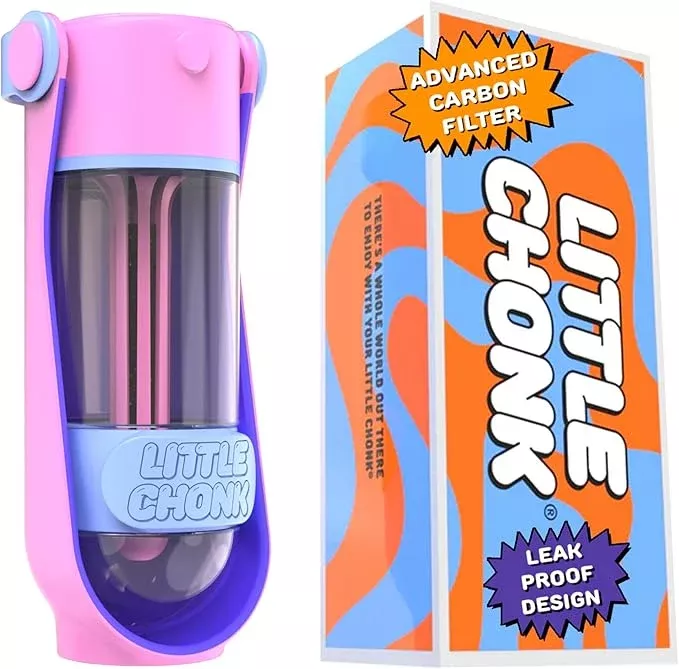 Lil Gulp Dog Water Bottle | Advanced Carbon Filtration for Safe Filtered Water on The Go | BPA-Free Leak-Proof Portable Dog Travel Water Bottle with Retractable Water Spout 15 Fl oz – Cotton Candy