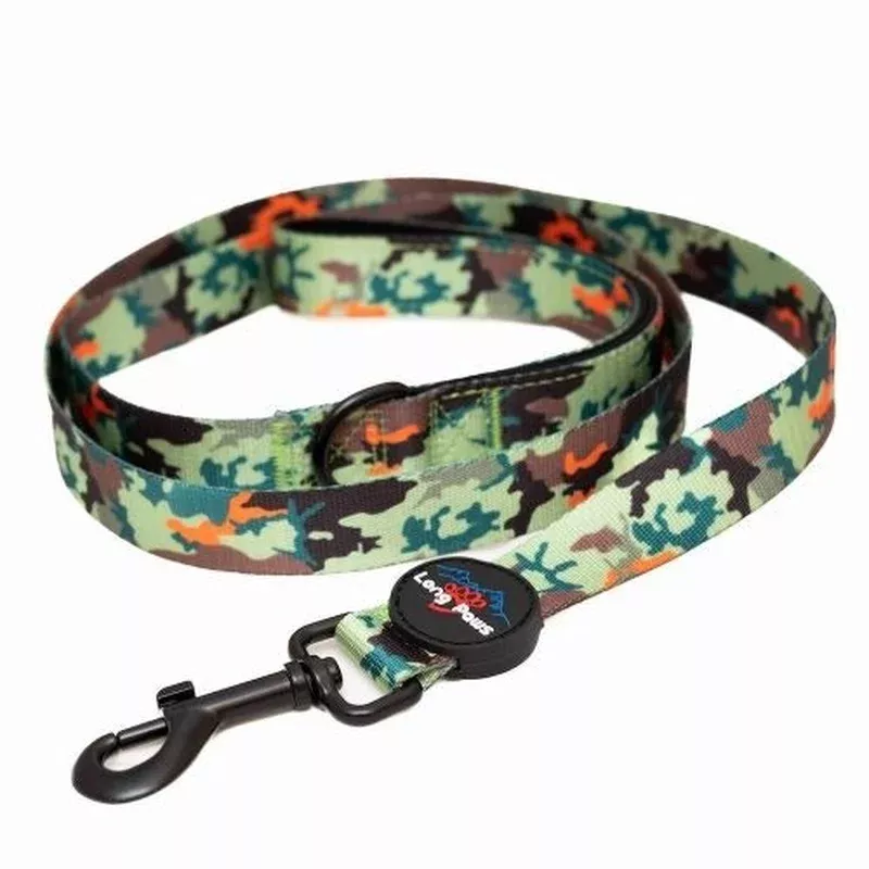 Long Paws Earth Friendly Trig Point Leash-Citrus Army Camo 2.5cm