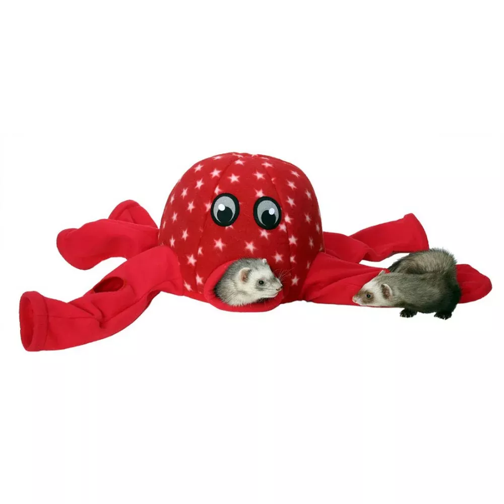 Marshall, Marshall Pet Products Ferret Octo-Play Toy, 1 Each / Octopus, Red