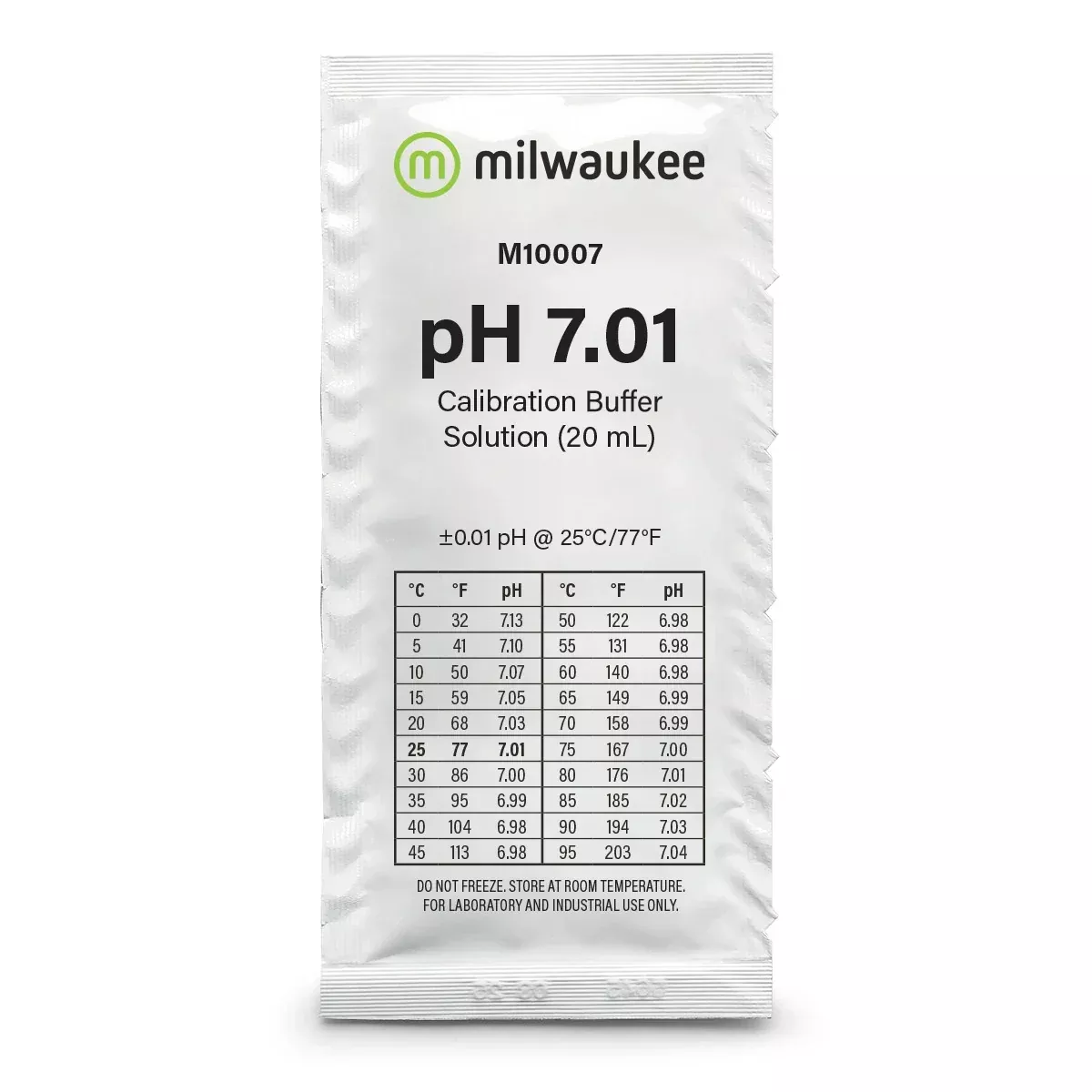 Milwaukee 7.01 pH Calibration Fluid – 1 Packet 7.01 pH Buffer Solution – 10 Pack