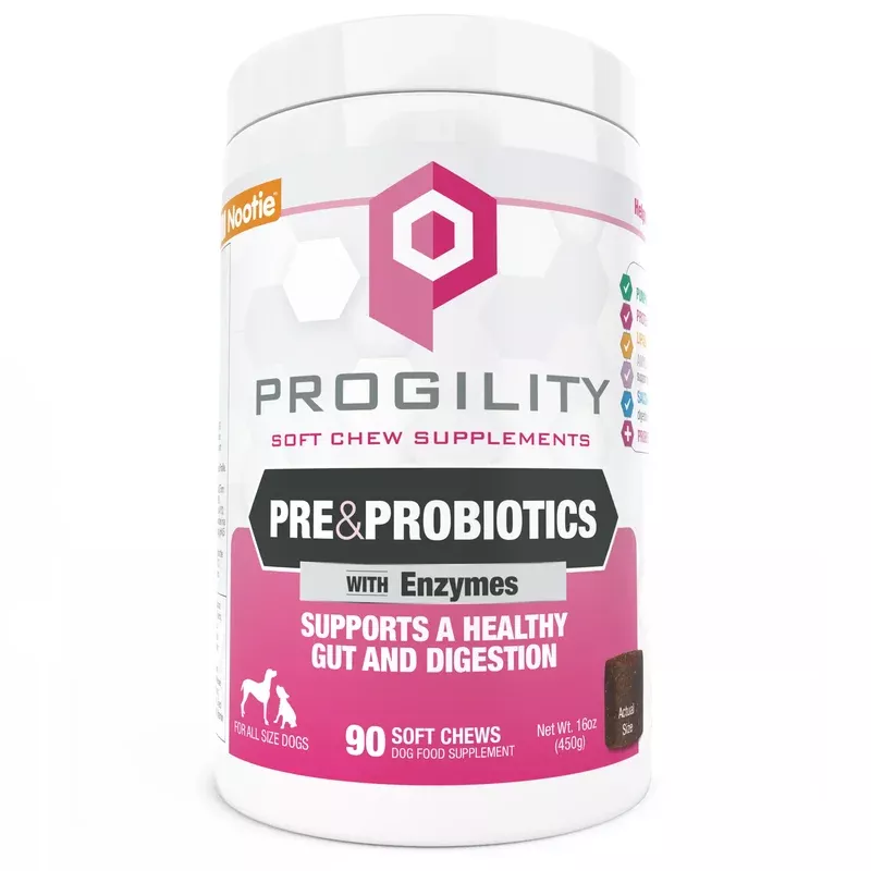 Nootie Progility Pre & Probiotic Soft Chews, 90-Count, Dog Supplement