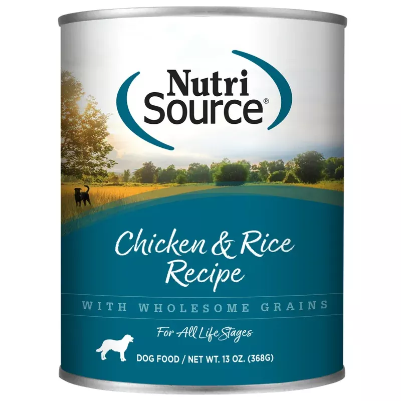 NutriSource Chicken & Rice Formula, Wet Dog Food, 12.3-oz Case of 12