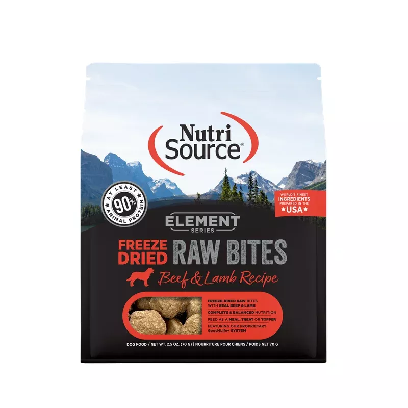 NutriSource Element Freeze Dried Raw Bites Dry Dog Food Beef & Lamb 2.5 oz