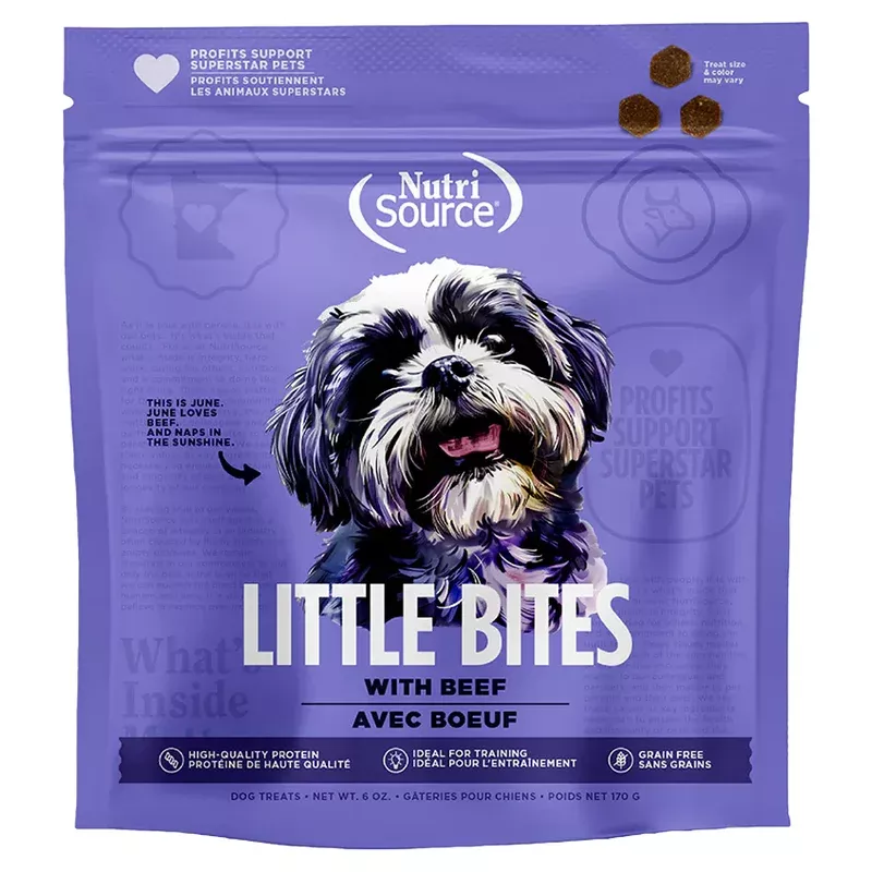 Nutrisource Grain Free Beef Little Bites 6-oz, Dog Treat