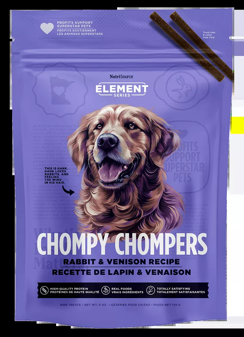 NutriSource Rabbit & Venison Chompy Chompers High Protein Dog Treats