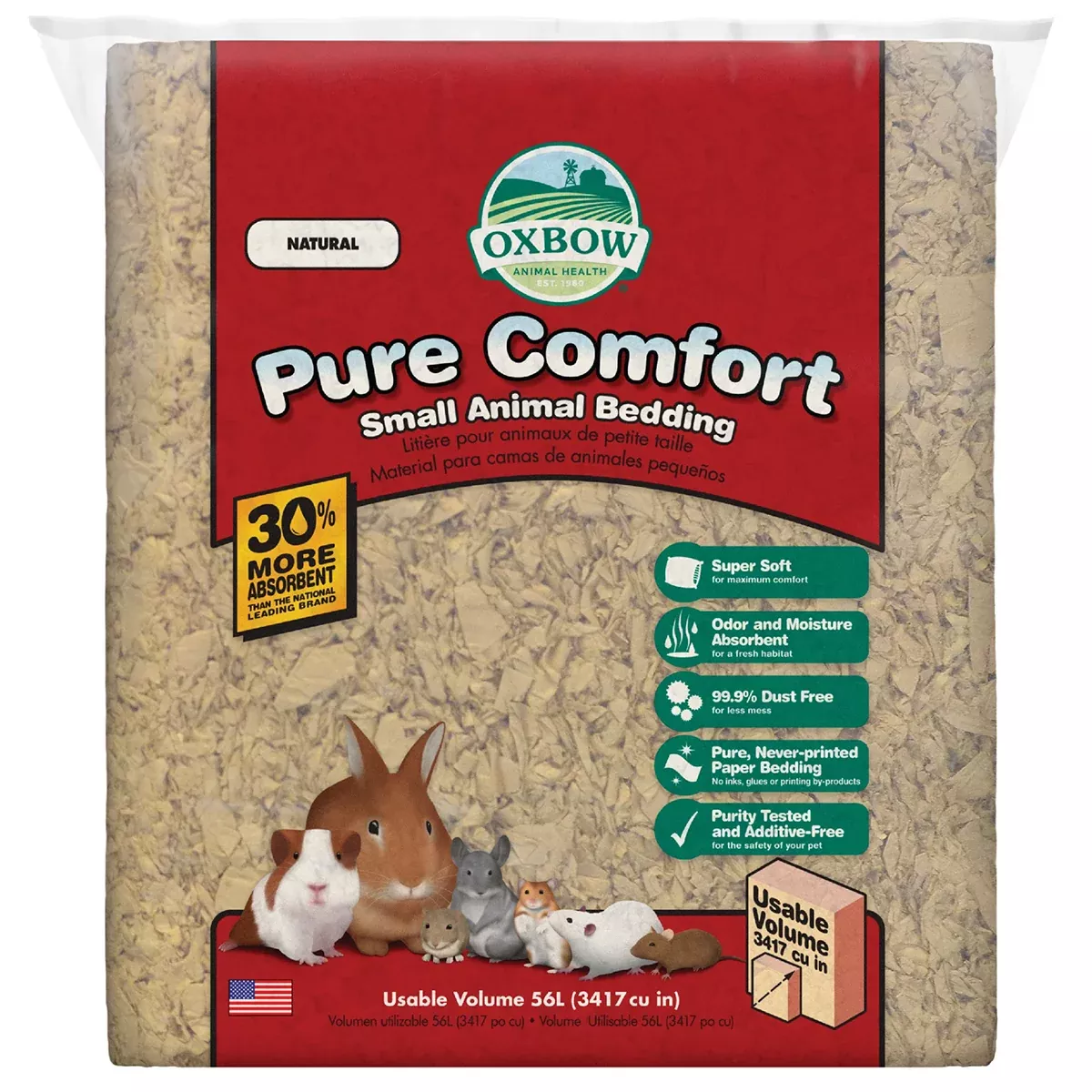 Oxbow Pure Comfort Natural Small Animal Bedding – 54L