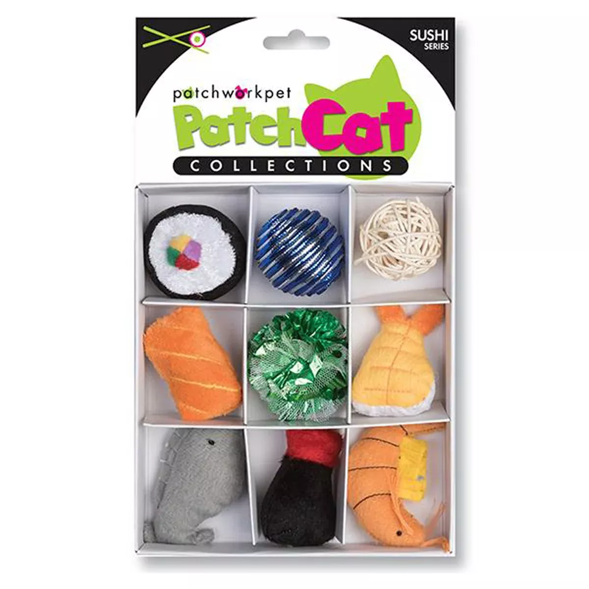 Patchwork Pet Sushi Box 7" Cat Toy