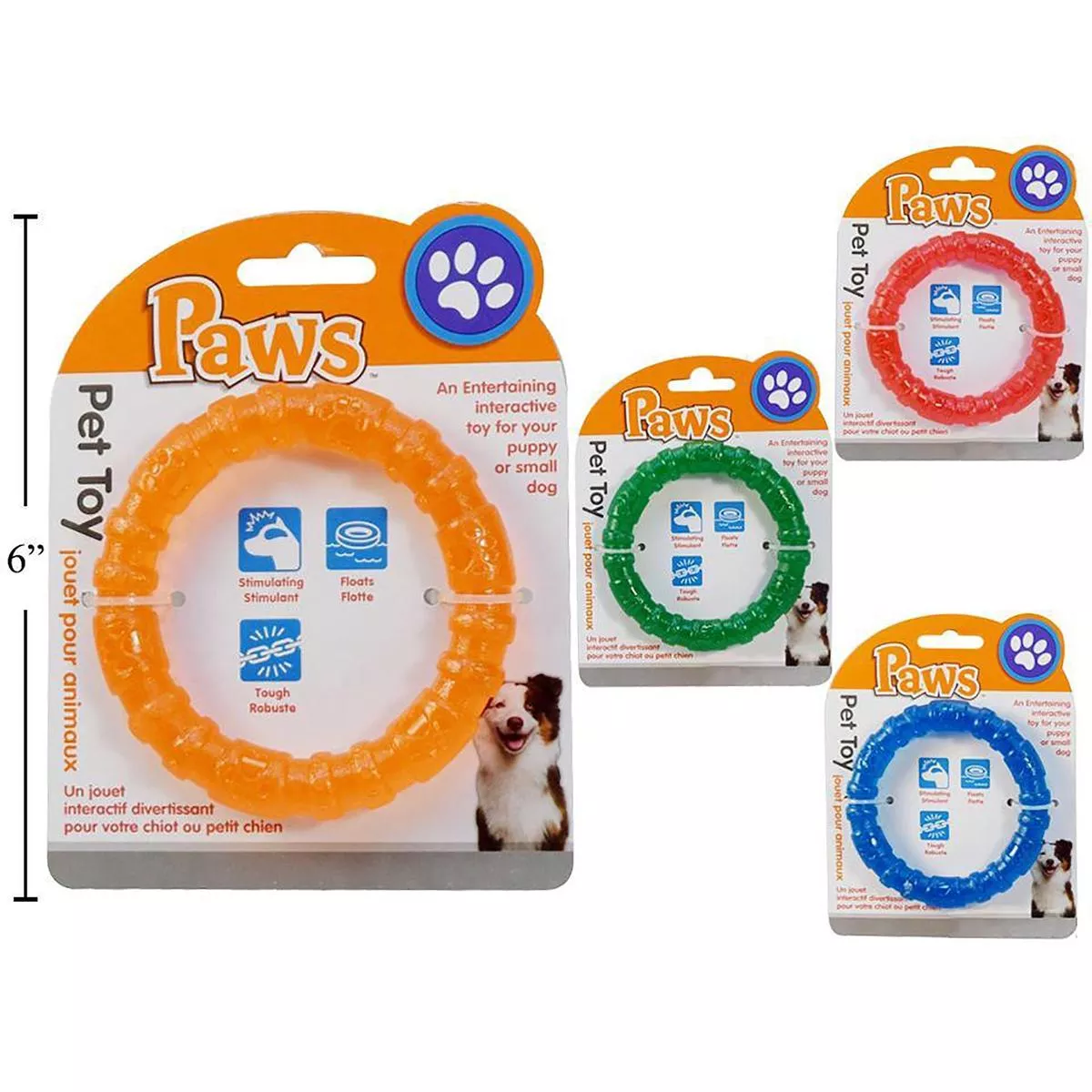 PAWS Ring Pet Toy 3.75×0.6in