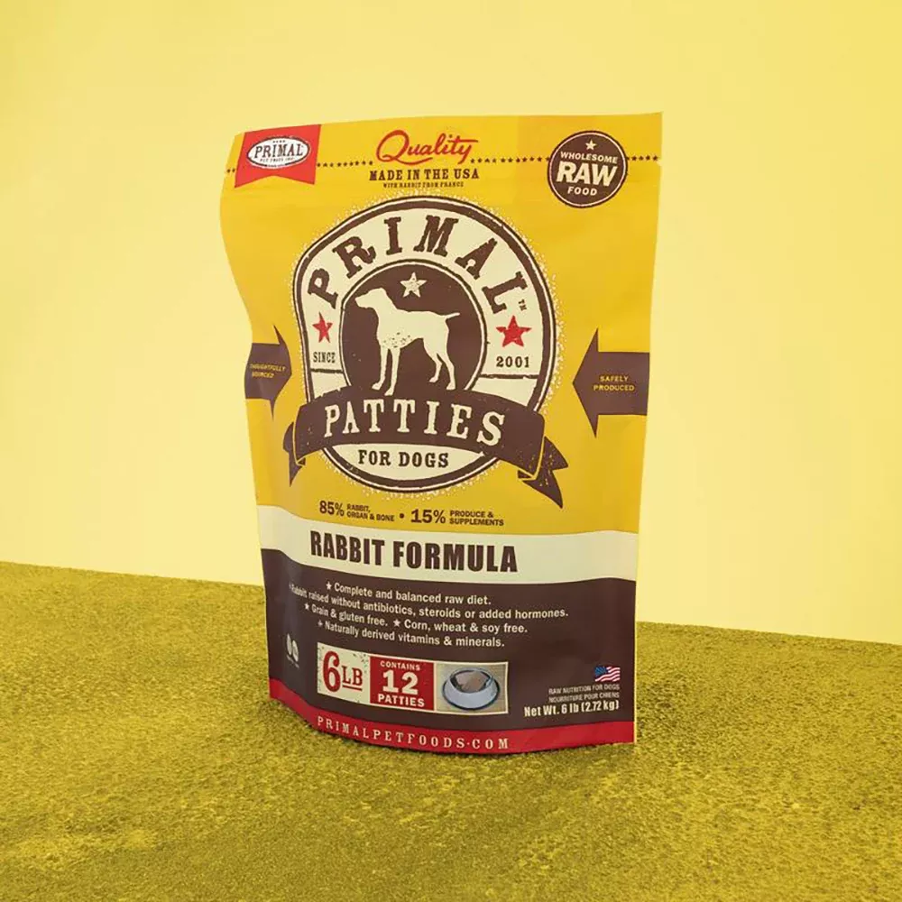 Primal Raw Frozen Patties Rabbit Formula Dog Food 6lb