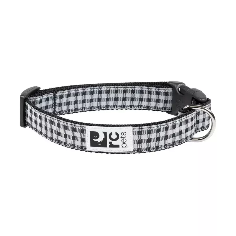 RC Pet Products Clip Dog Collar Small 3/4″ Black Gingham