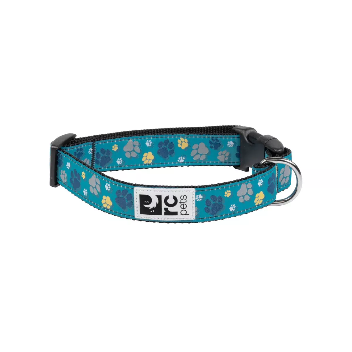 RC PETS Dog Clip Collar, Fresh Tracks Teal, M, 1″/12″-20″