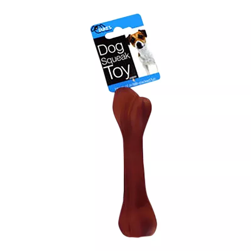 Rubber Tree Bone Dog Squeak Toy, 6.25″L