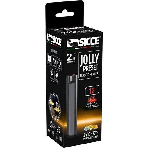 Sicce, Jolly Preset Submersible Plastic Heater, 1 Count / 12 Watts