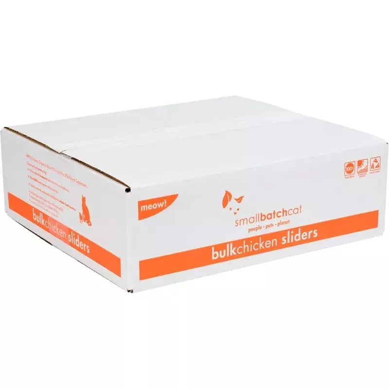 Smallbatch Sliders Frozen Raw Cat Food – Chicken – 9lb Box