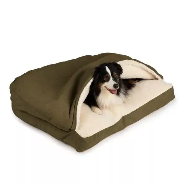 Snoozer Cozy Cave Rectangle Dog Bed Large Olive