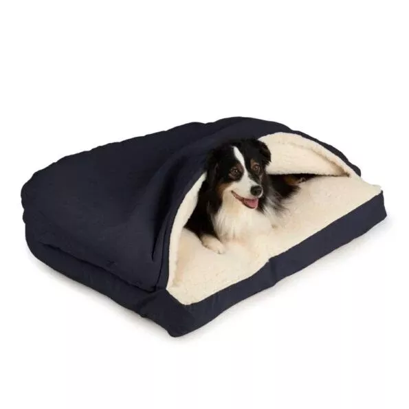Snoozer Cozy Cave Rectangle Dog Bed Small Navy