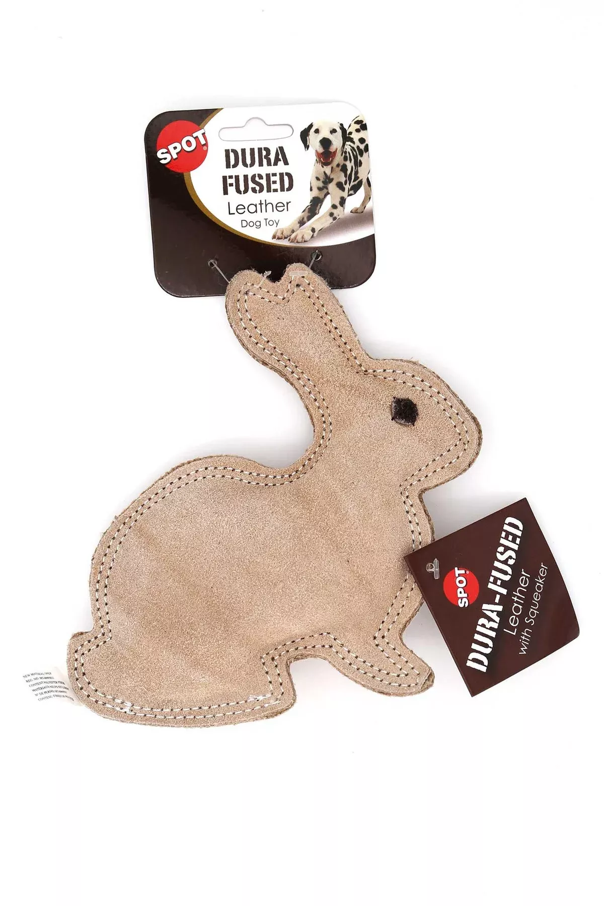 Spot Dura Fused Leather & Jute Rabbit Dog Toy