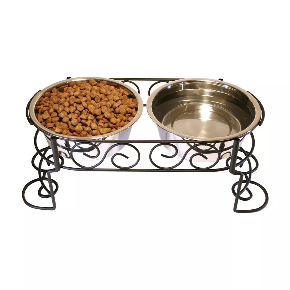 Spot Mediterranean Old World Stainless Steel Double Diner Bowls