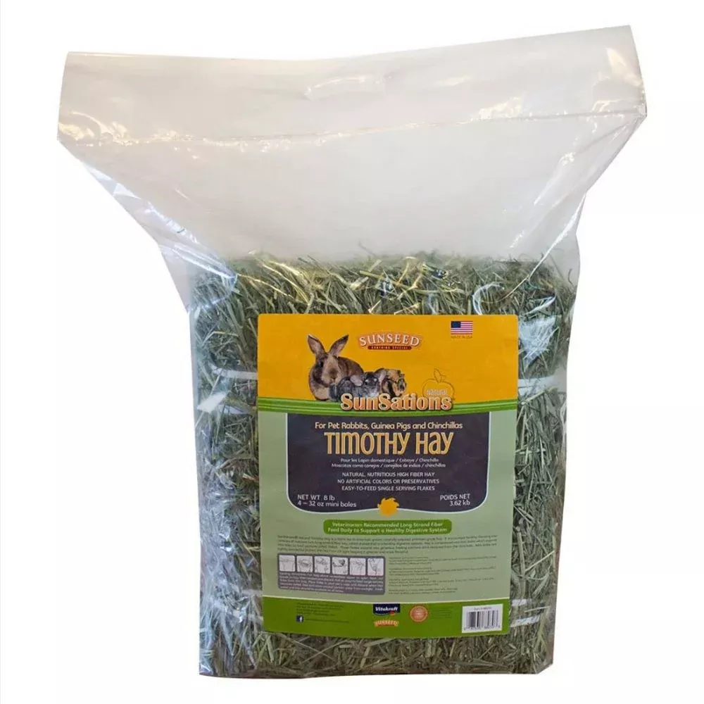 Sun Seed Co, Sun Seed SunSations Natural Timothy Hay for Small Animals, 8 Lbs