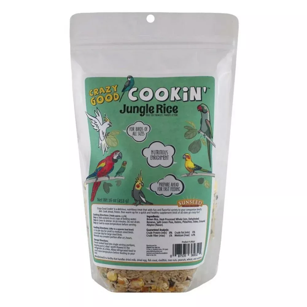Sunseed, Sun Seed Crazy Good Cookin' Jungle Rice Bird Treat, 16 Oz