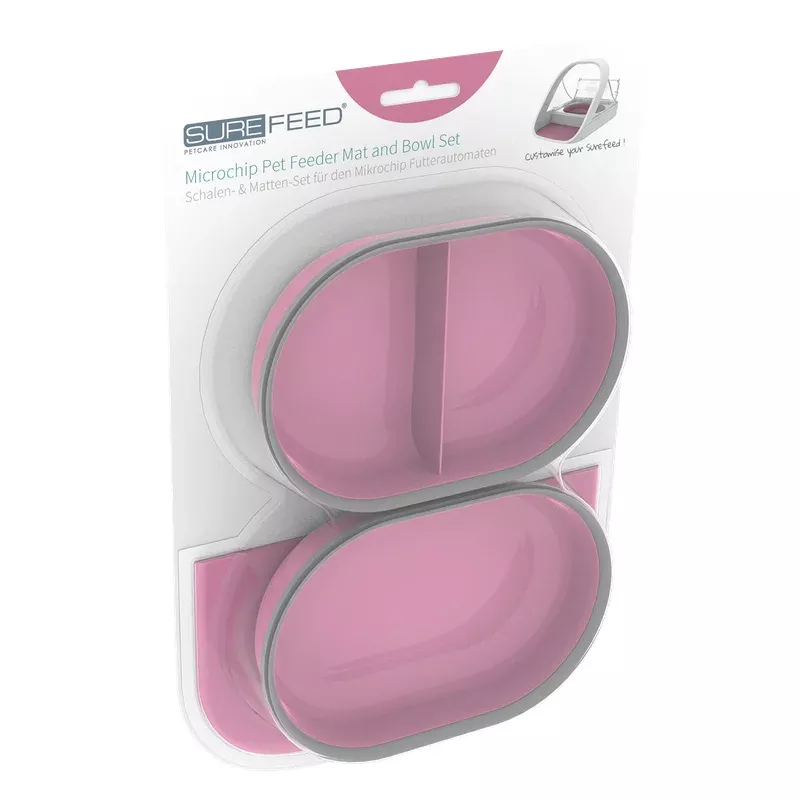 SureFeed Feeder Mat And Bowl Set Pink