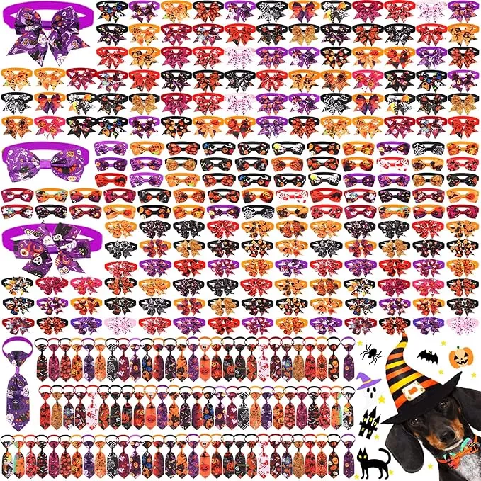 Talltalk 360 Pcs Valentines Day Dog Bow Ties Collars Set Adjustable St Patricks Day Dogs Neckties Grooming Supplies for Small Medium Large Easter Christmas Pet Cat Decoration(Valentine)