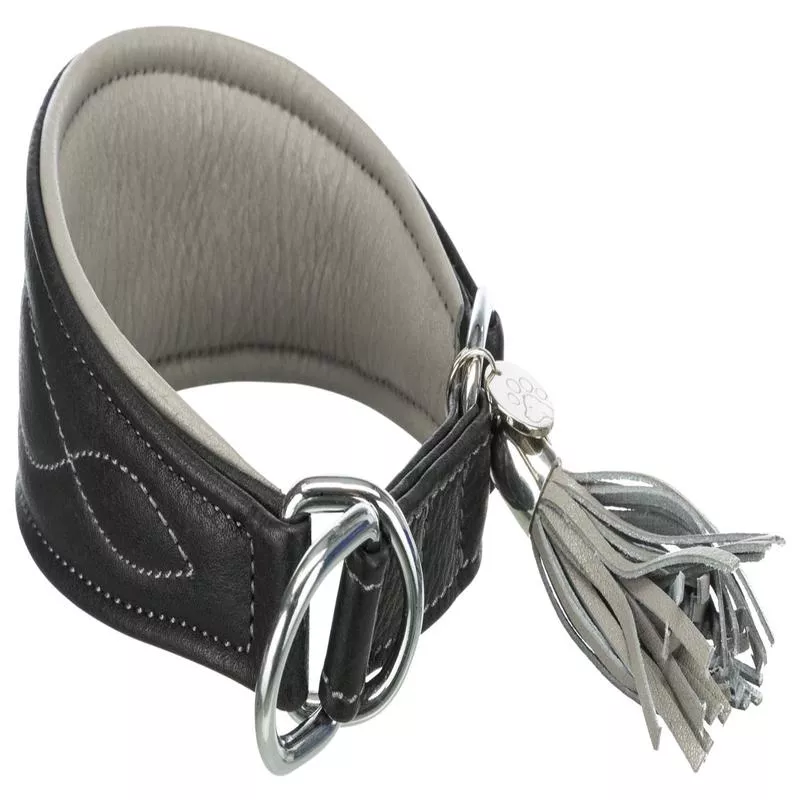 Trixie Active Comfort collar for greyhounds, S: 27cm-35 cm/55 mm, black/grey