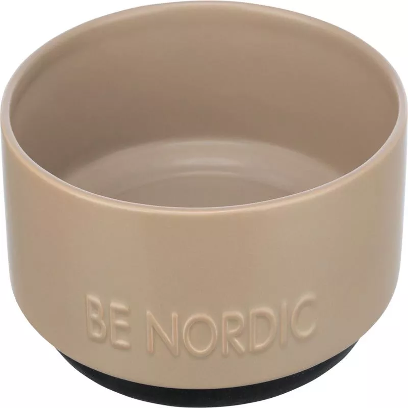 Trixie BE NORDIC bowl, ceramic/rubber, 1.2 l/ 18 cm, taupe