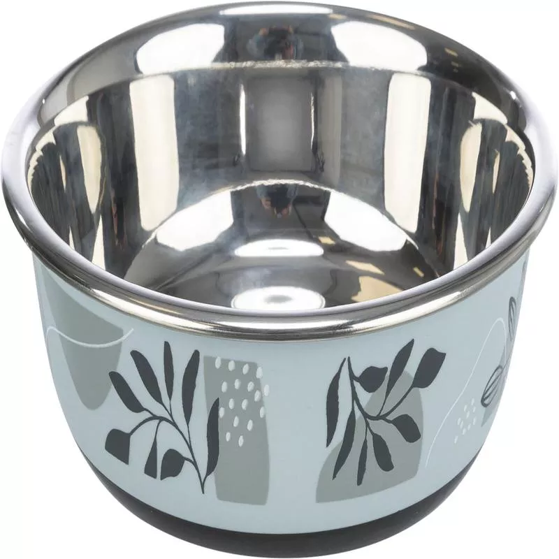Trixie Bowl, stainless steel/plastic/rubber, 1.6 l/ 21 cm, blue-grey