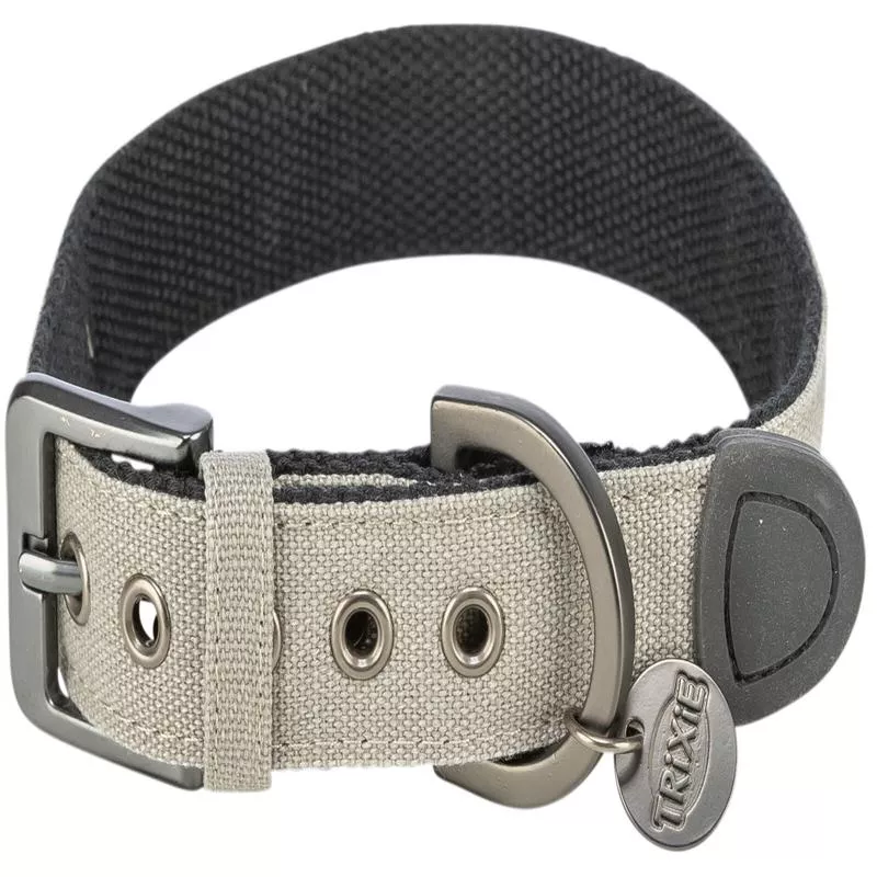 Trixie CityStyle Collar, extra wide, cotton, ML: 4047 cm/30 mm, light grey