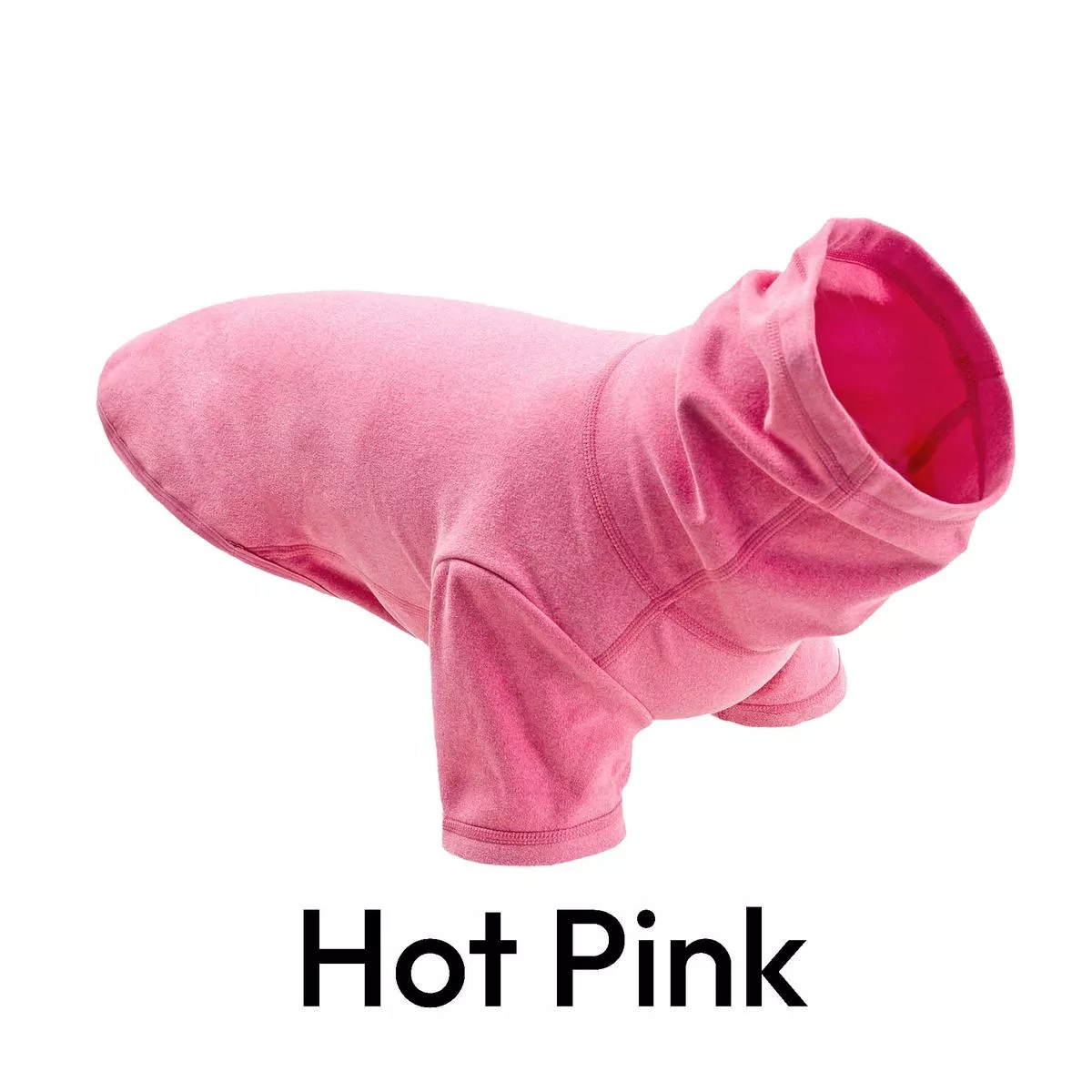 Turtle Neck Microfiber Stretch Fleece in Hot Pink