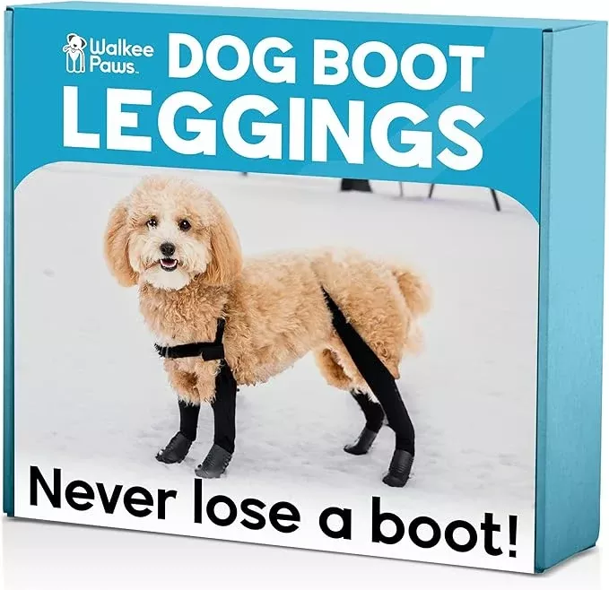 Updated Version - 100% Waterproof Dog Boots with Leggings – Stay-On Paw Protectors with Chest Strap for Rain & Snow, Anti-Slip Traction, Adjustable Fit, Machine Washable (Beige Plaid, S/M)