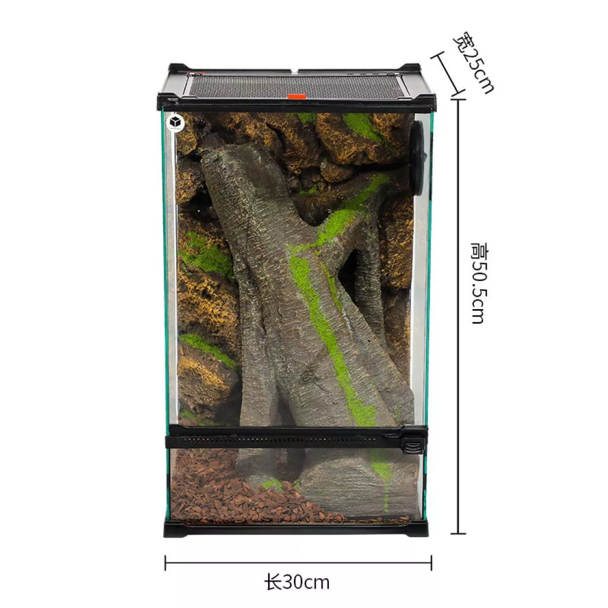 Vertical Reptile Tank with Gray Tree View Background302550.5 cm
