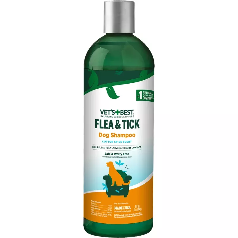 Vet’s Best Flea & Tick Dog Shampoo Cotton Spice Scent 12 oz