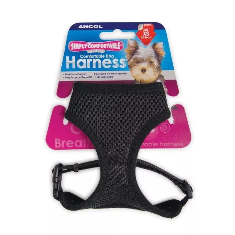 Viva Nylon Comfort Mesh Harness Black Large 53-74cm