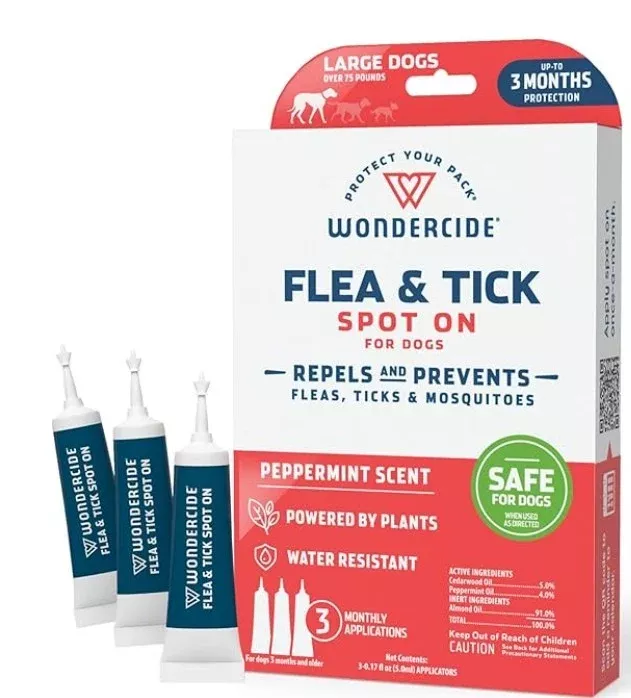 Wondercide Flea & Tick Spot On for Cats – Peppermint, large dogs