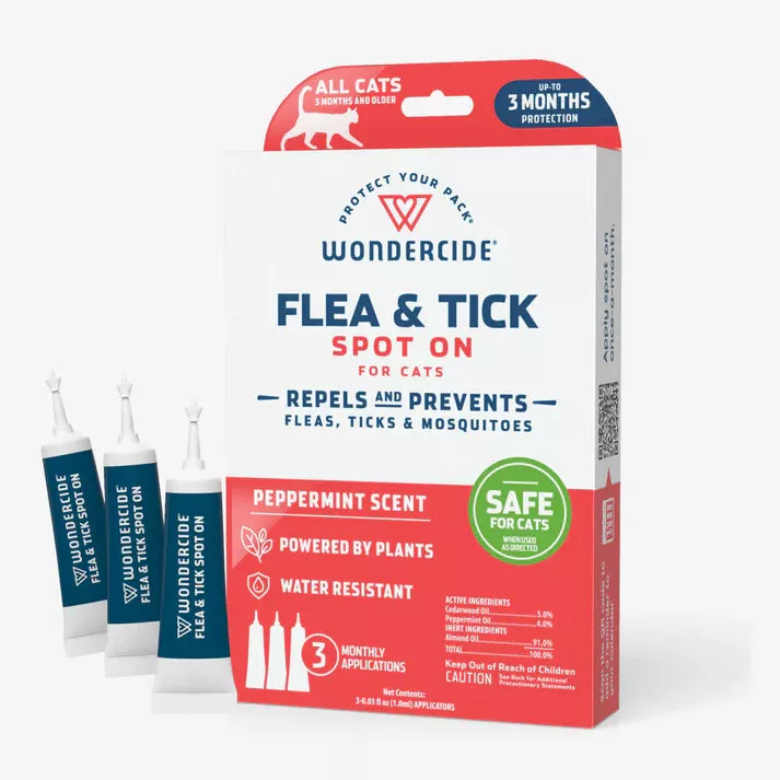 Wondercide Flea & Tick Spot On Treatment For Cats – Peppermint
